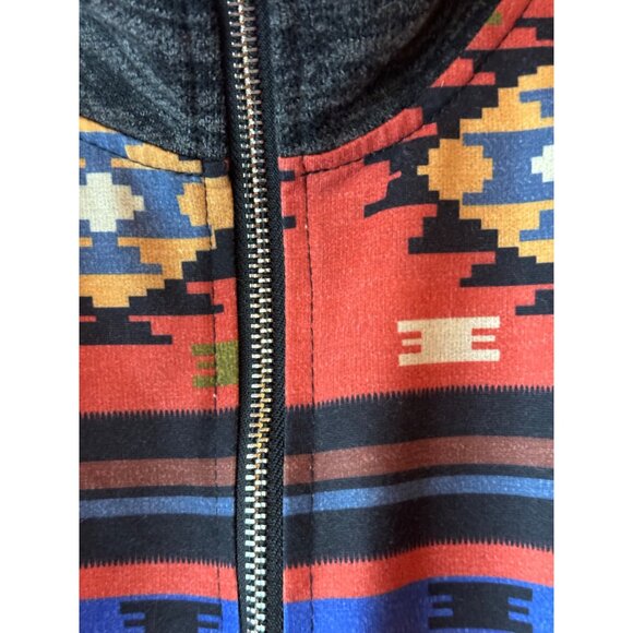 Southwestern Aztec Print 1/4-Zip Pullover Sweater sweatshirt long sleeve xl READ - Picture 4 of 8